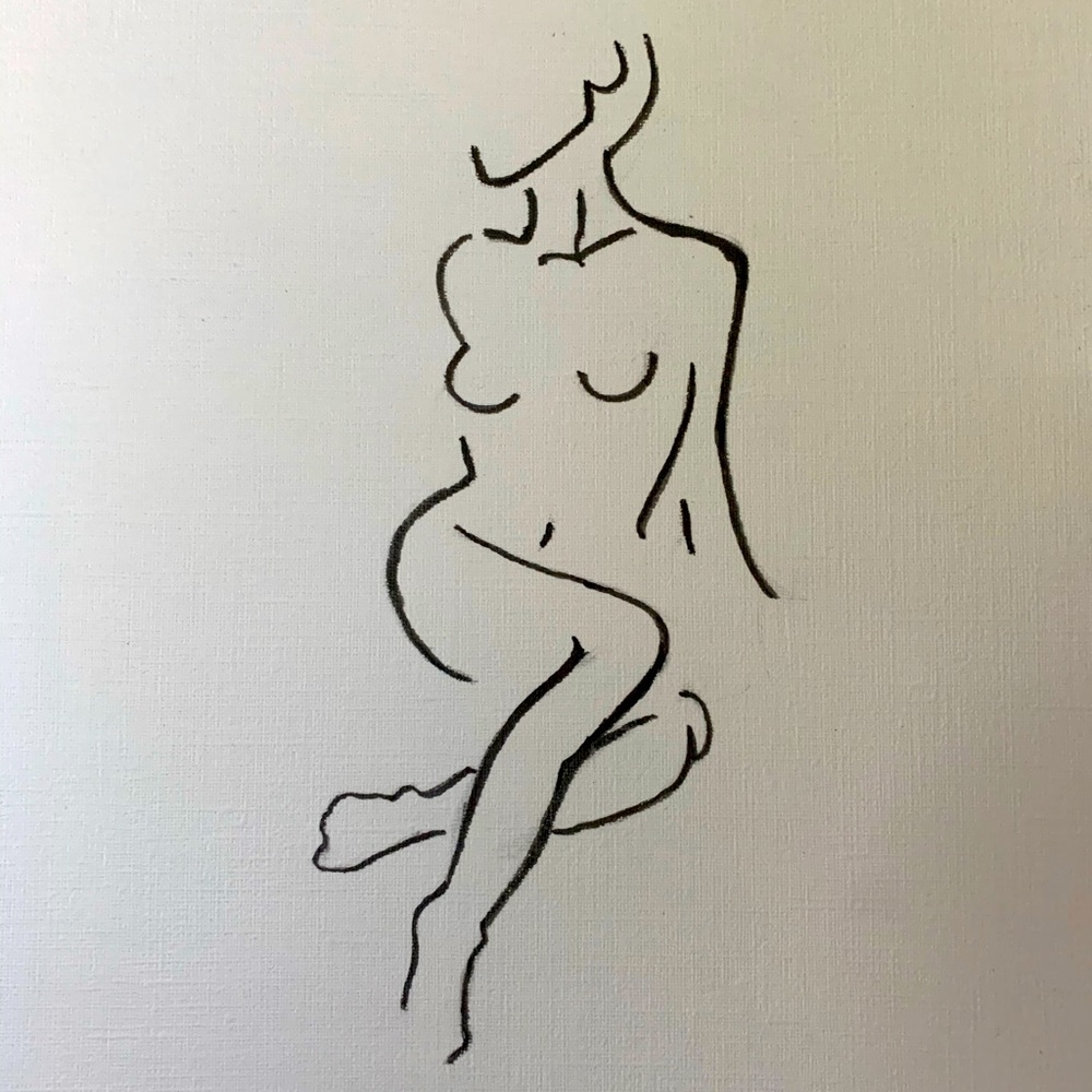 Minimalist nude sketch artwork
